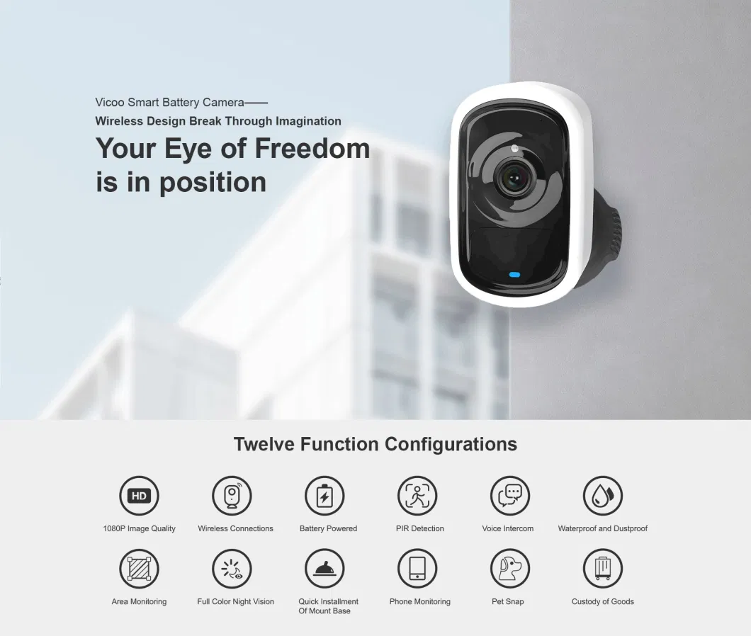 1080P 2.4G WiFi Cloud Storage Ai PIR Pet Snapshot Security IP Network Battery Camera