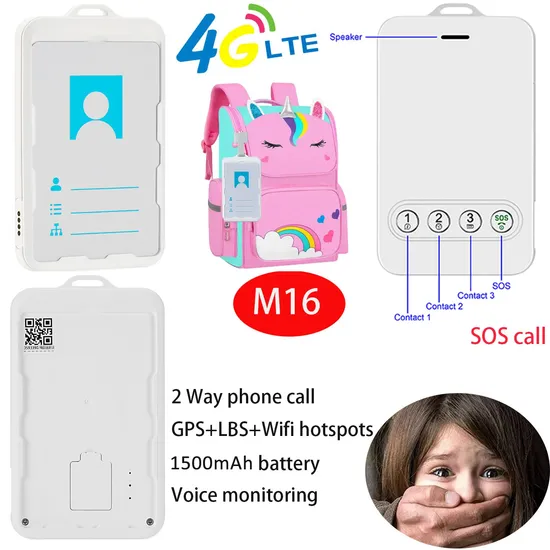 Chine fabricant en gros étudiant 4G dispositif de suivi carte d'identité GPS tracker pour les étudiants des écoles employé de bureau personnel de l'usine M16